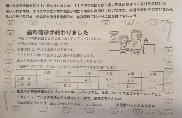 西立川保育園の歯科健診と、相談会