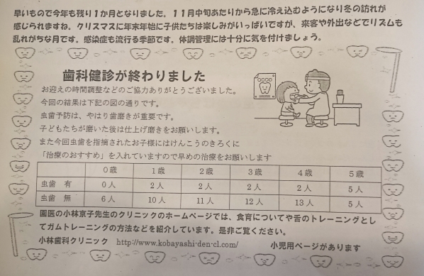 西立川保育園の歯科健診と、相談会